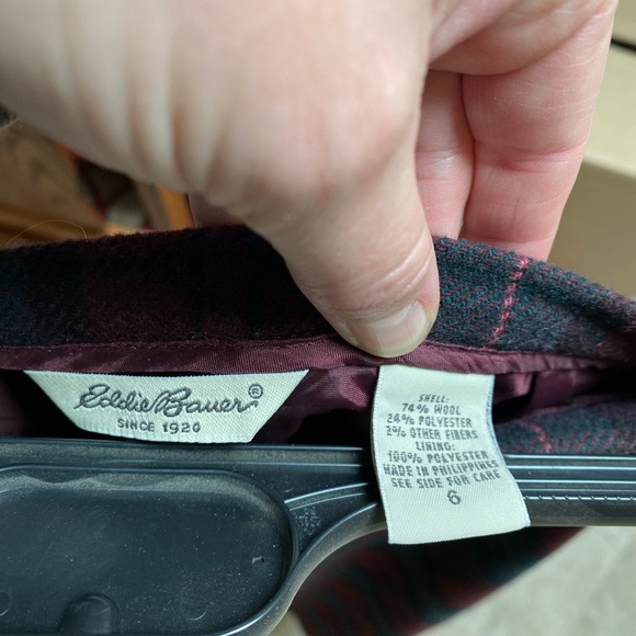 Eddie Bauer size 6 plaid midi wool blend skirt very gently used, no flaws - Picture 4 of 5